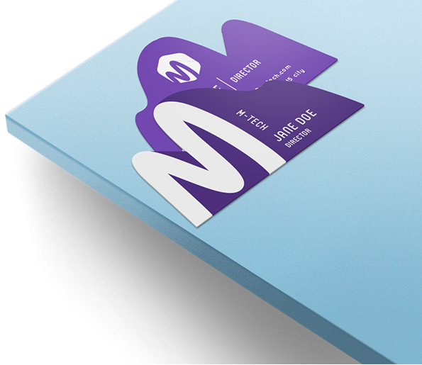 custom printing services for Die Cut Business Cards
