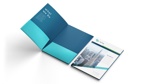 custom printing services for Glued Corporate Folders