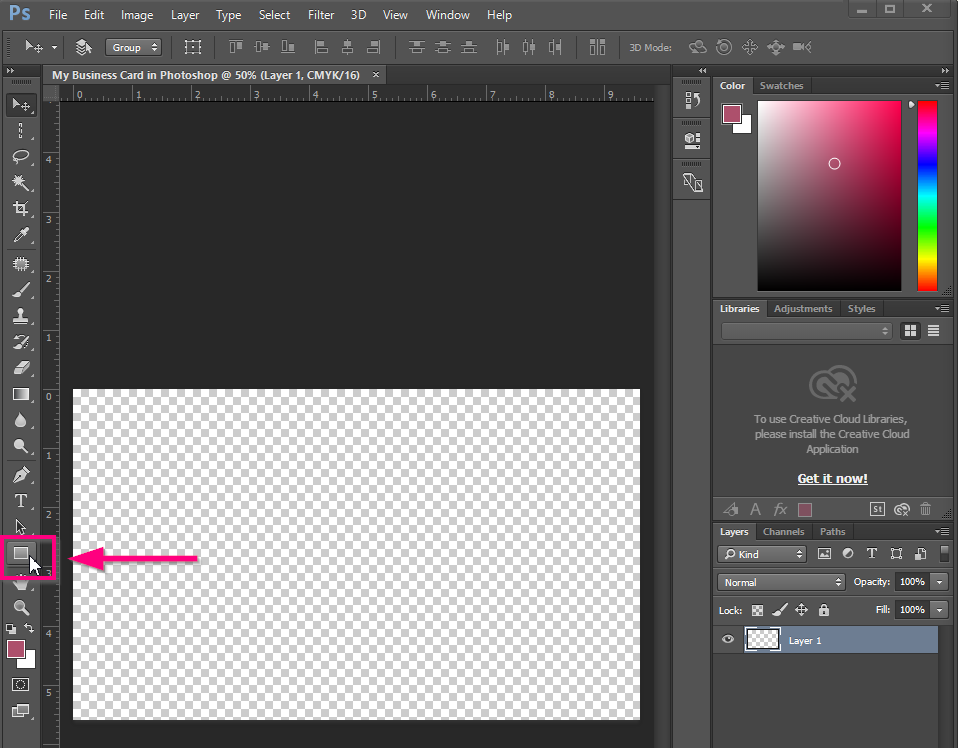 Use the Rectangle Tool to create a rectangle