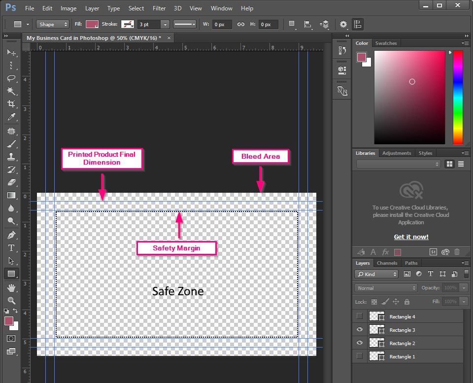 The final settings for bleed and margin of your canvas.