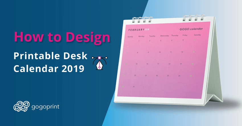 A step-by-step tutorial on how to create a desk calendar for 2019