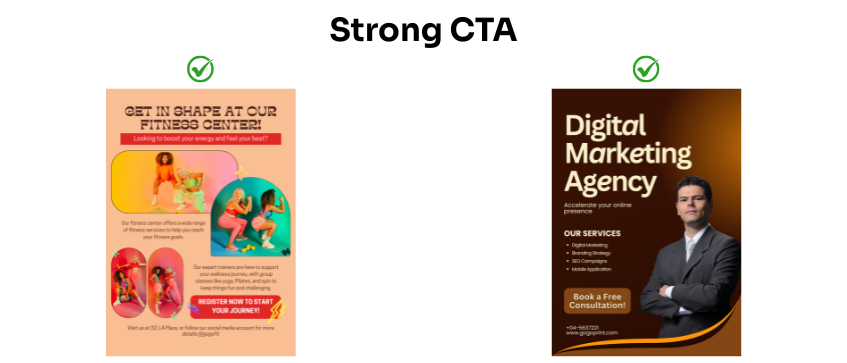 strong CTA for effective flyer design