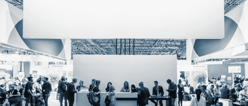 Large format print display at event exhibition